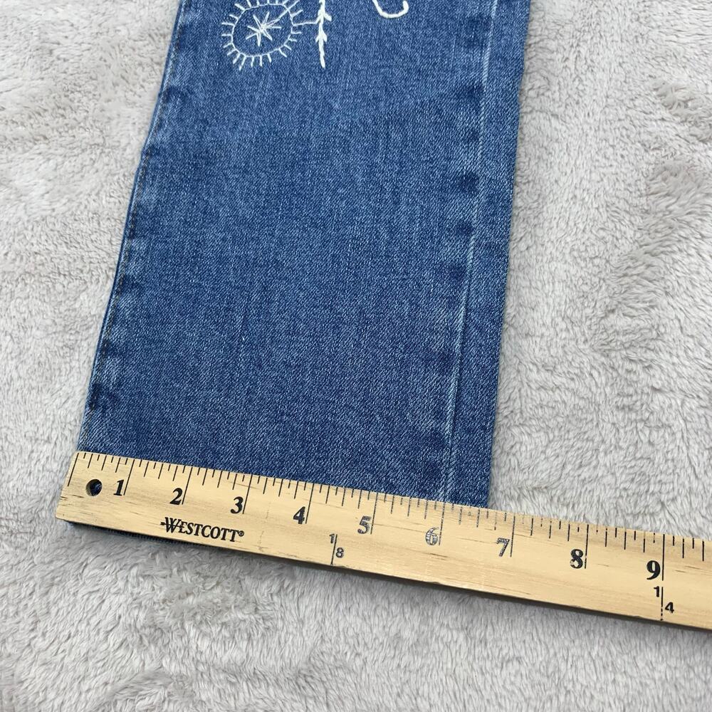 NWT 7 For All Mankind Jeans Easy Slim Embroidered Womens 24 Boho Festival $278 - Picture 15 of 16